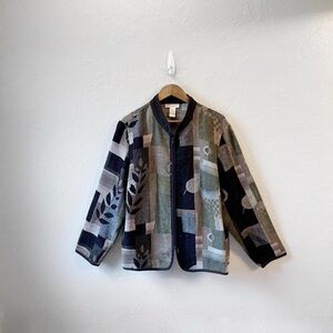 VTG Dressbarn Patchwork Corduroy Green Cottagecore Boho Fairy Jacket